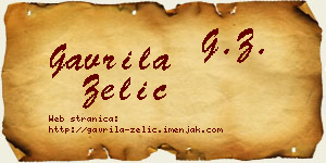 Gavrila Zelić vizit kartica